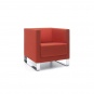 Sessel, 1-Sitzer, 70x68 cm (B/T), Kufengestell - Chrom 